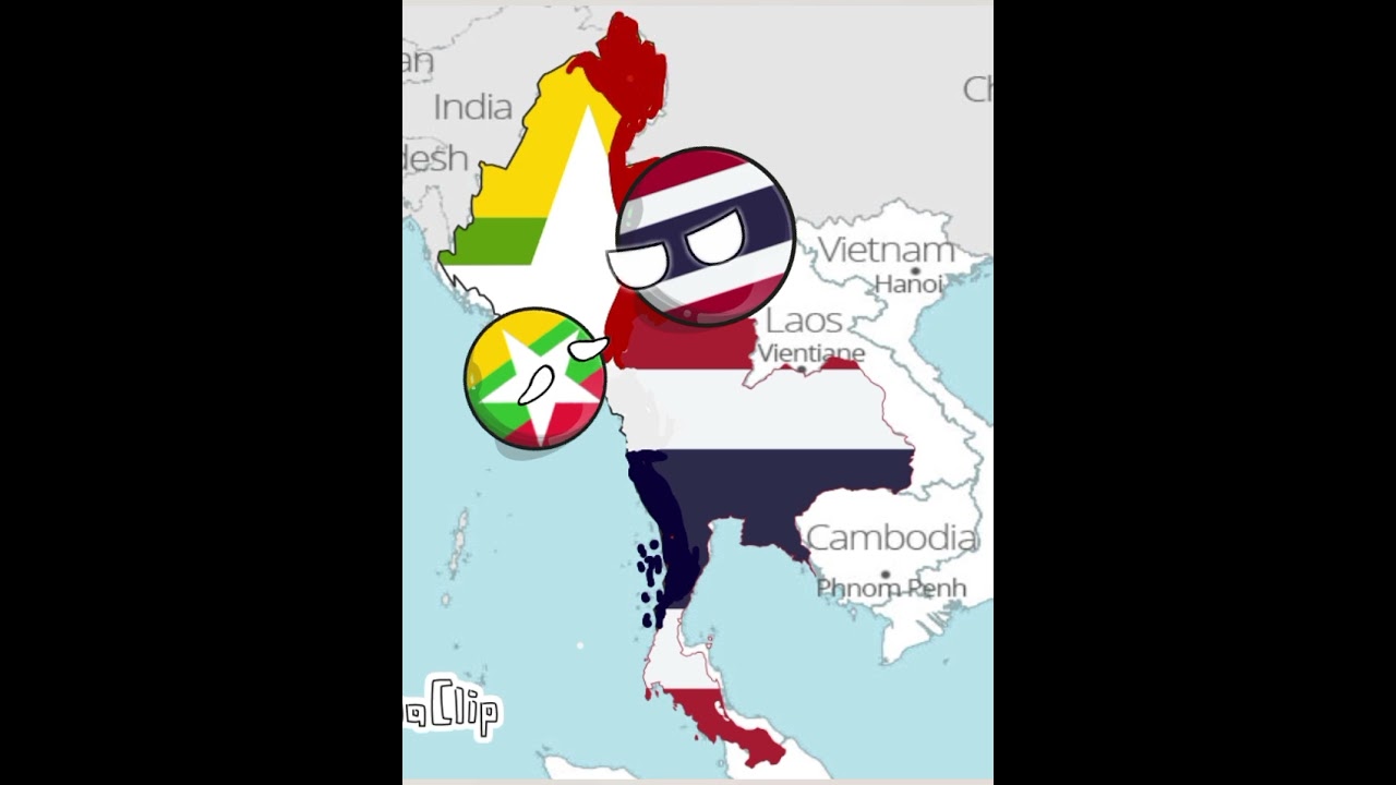 Thailand vs Myanmar badly animated #countryballs #edit