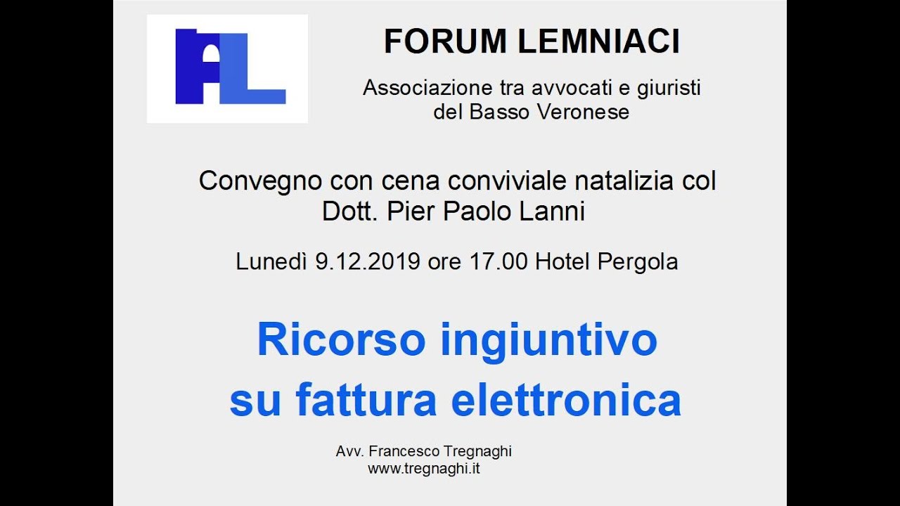 Ricorso ingiuntivo e fattura elettronica