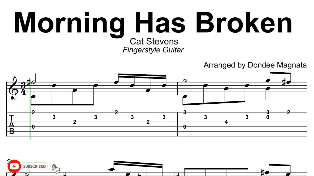 Morning Has Broken - Cat Stevens |  Fingerstyle Guitar Tabs