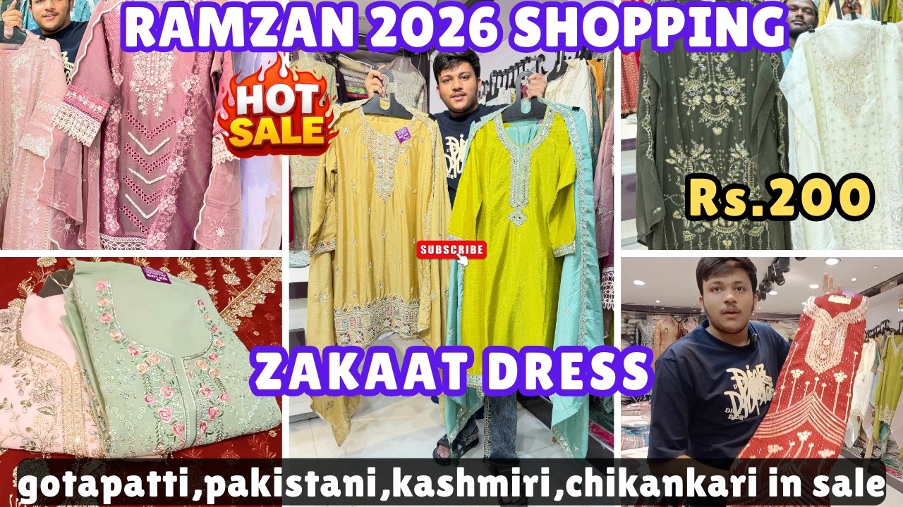 Zakat Dress Rs.200 😱 Ramzan 2026 Shopping | Gotapatti, Pakistani, Kashmiri & Chikankari Sale#ramdan