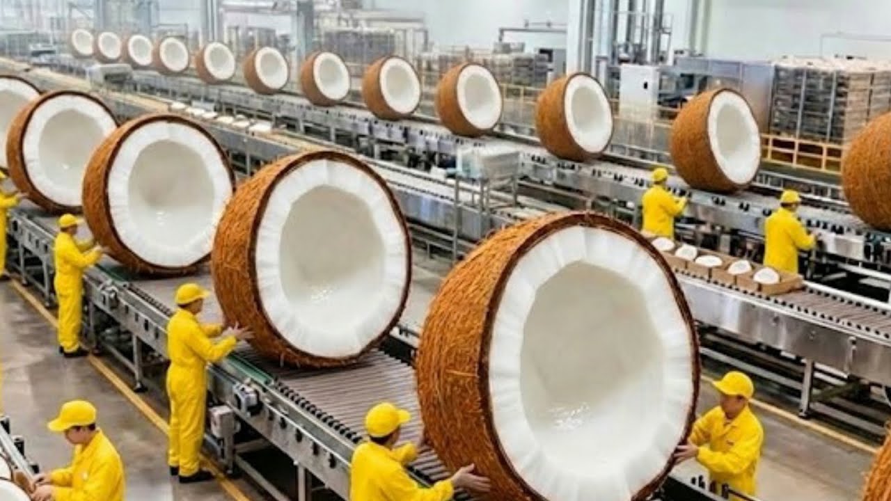 From farm to factory 🥥✨Where coconuts meet cutting-edge processing—pure freshness, engineered.