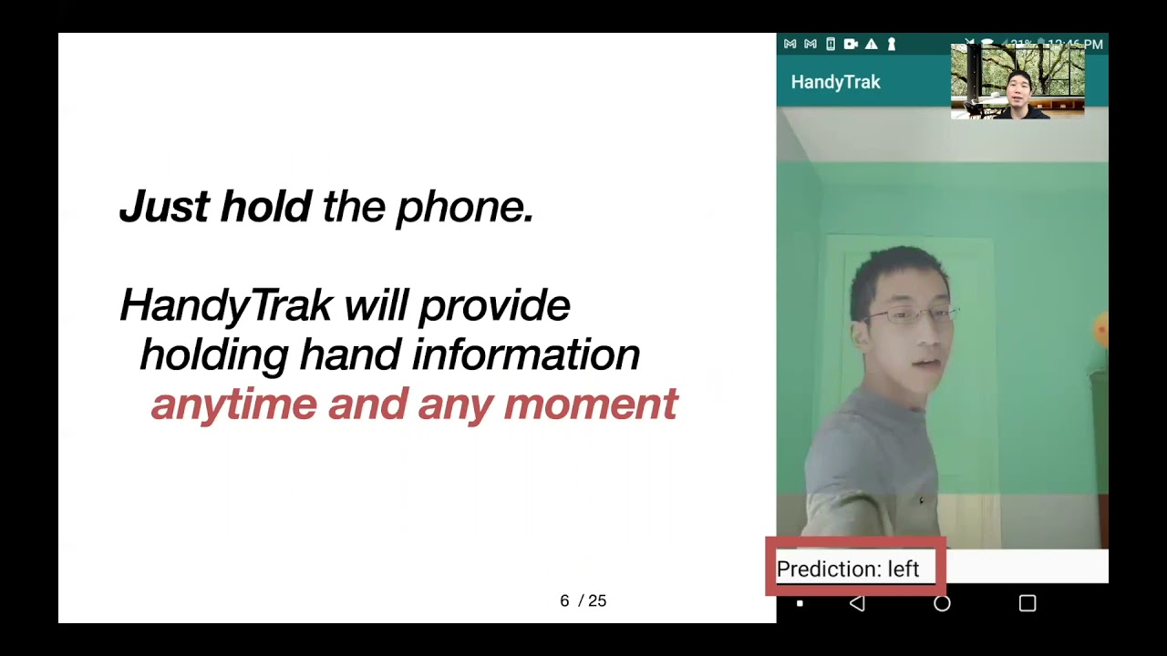 HandyTrak: Recognizing the Holding Hand on a Commodity Smartphone from Body Silhouette Images