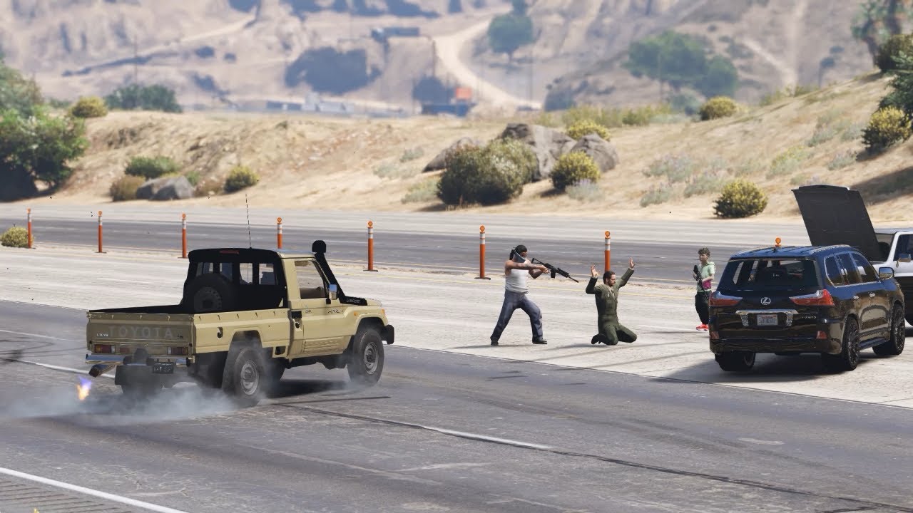 اقوى فزعة من راعي الشاص مع الوزير بعد تعرضه لفخ من قبل عصابة الجزء الاول قراند 5 GTA_V
