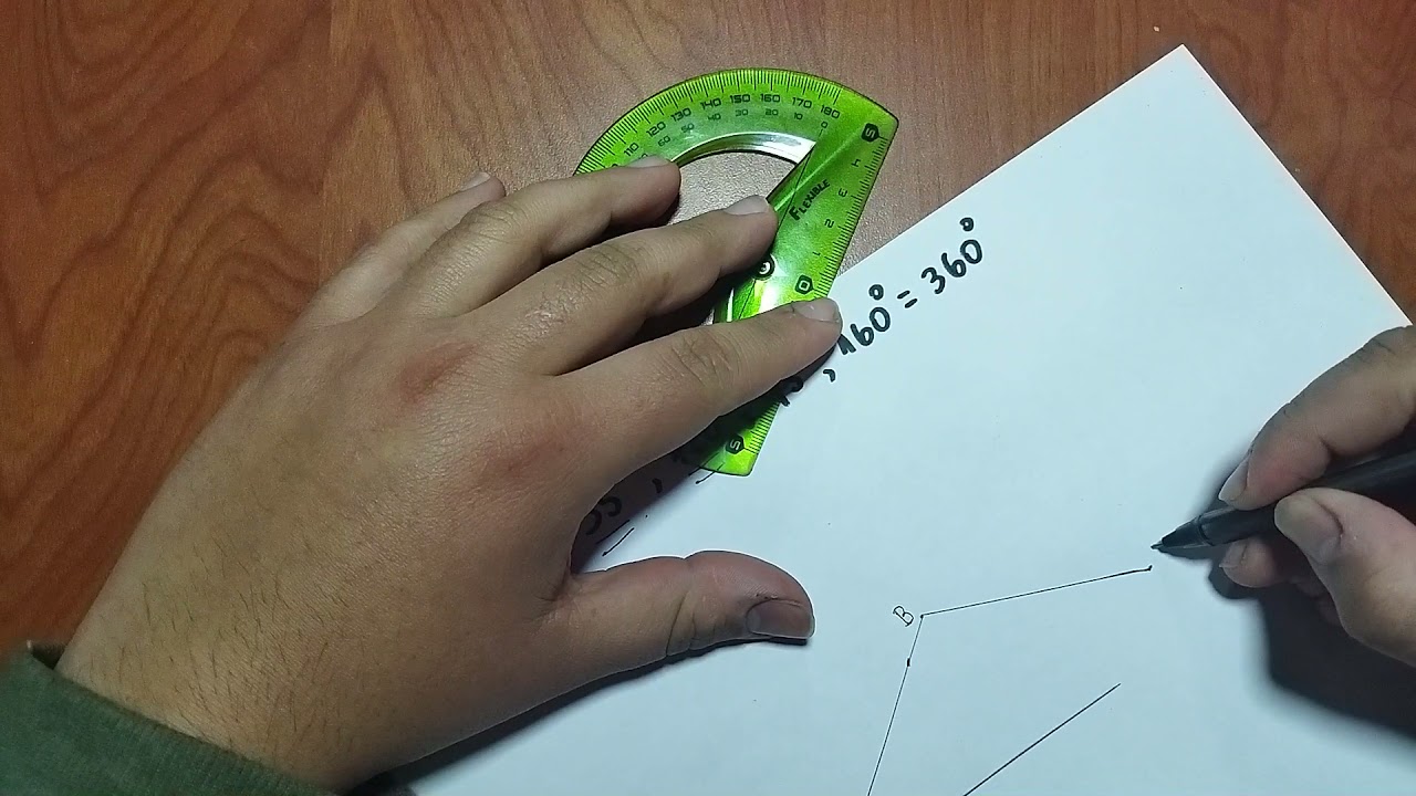 Construir un cuadrilátero de acuerdo a sus ángulos usando transportador