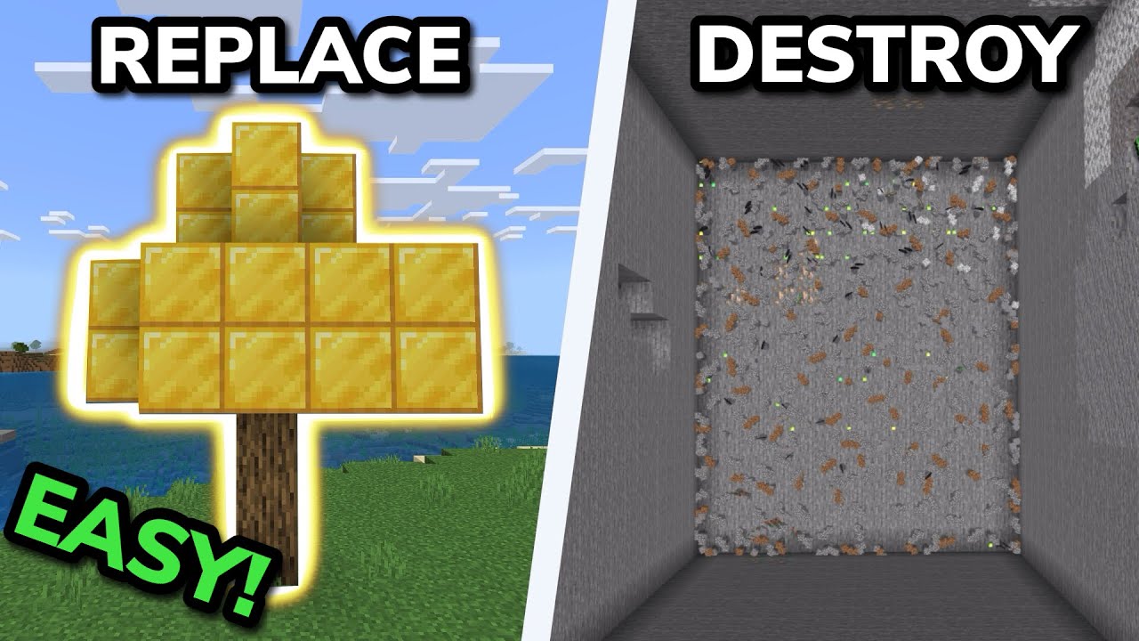 HOW TO USE COMMANDS TO MASS FILL/DESTROY/REPLACE BLOCKS  in Minecraft Bedrock 1.21