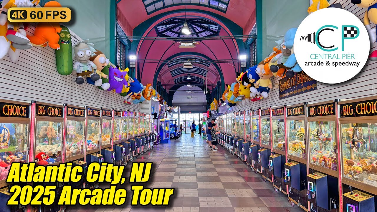 Central Pier Arcade & Go-Karts (Atlantic City NJ), August 2025 arcade tour, new 4K full walkthrough