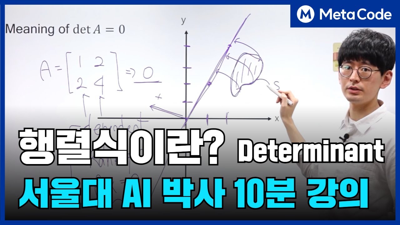 행렬식(Determinant)이란? 오늘 10분만 투자하세요ㅣ서울대 AI박사 강의 [7만 조회수 영상]