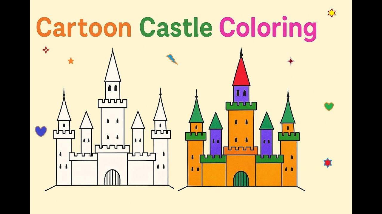🖌️ Cartoon Castle Coloring for Kids | Fun & Easy Coloring Video 🎨🏰