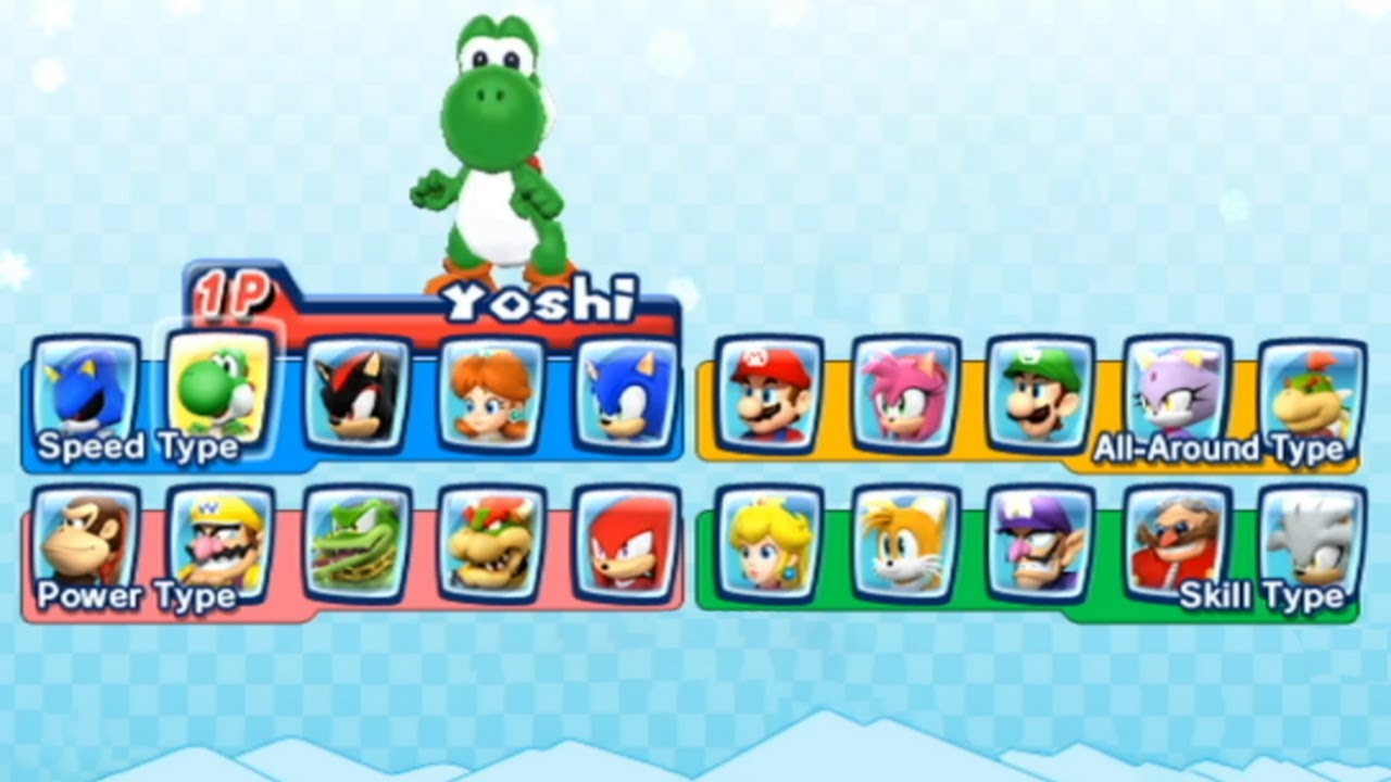 Mario & Sonic at the Olympic Winter Games - All Characters