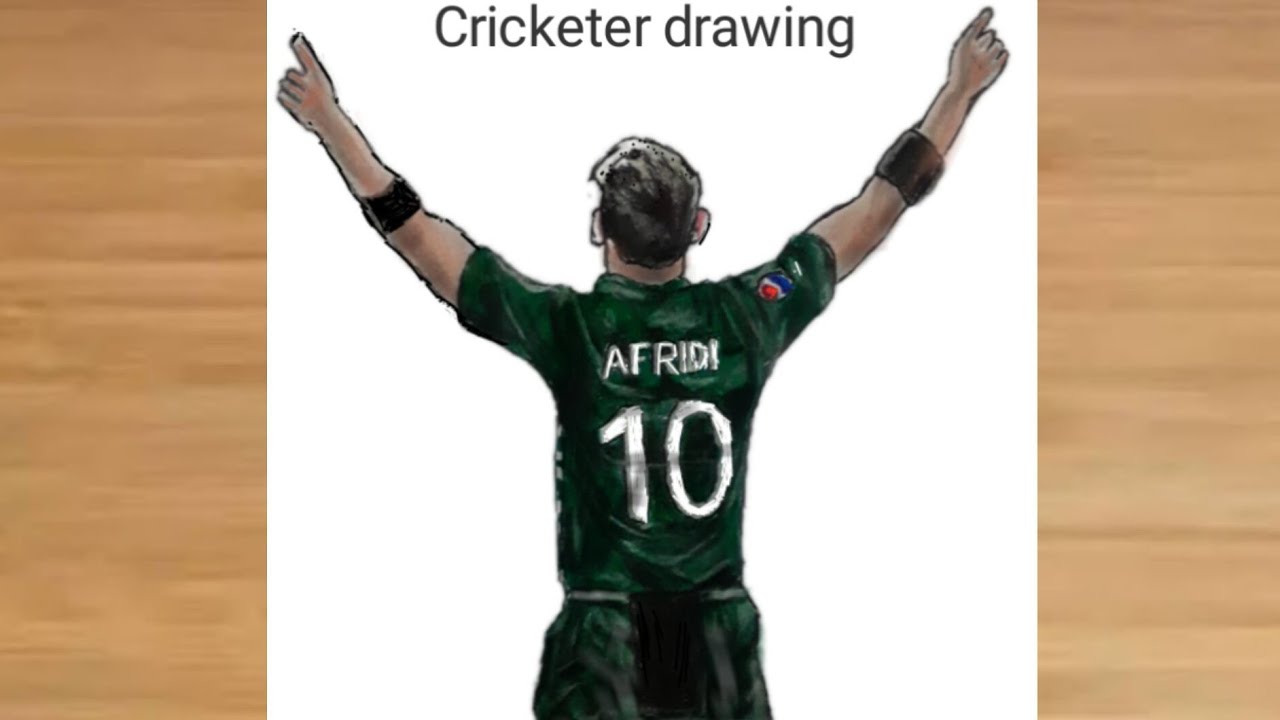 How to draw Shaheen Shah Afridi backside | How to draw Shaheen Shah Afridi | Shaheen Afridi drawing
