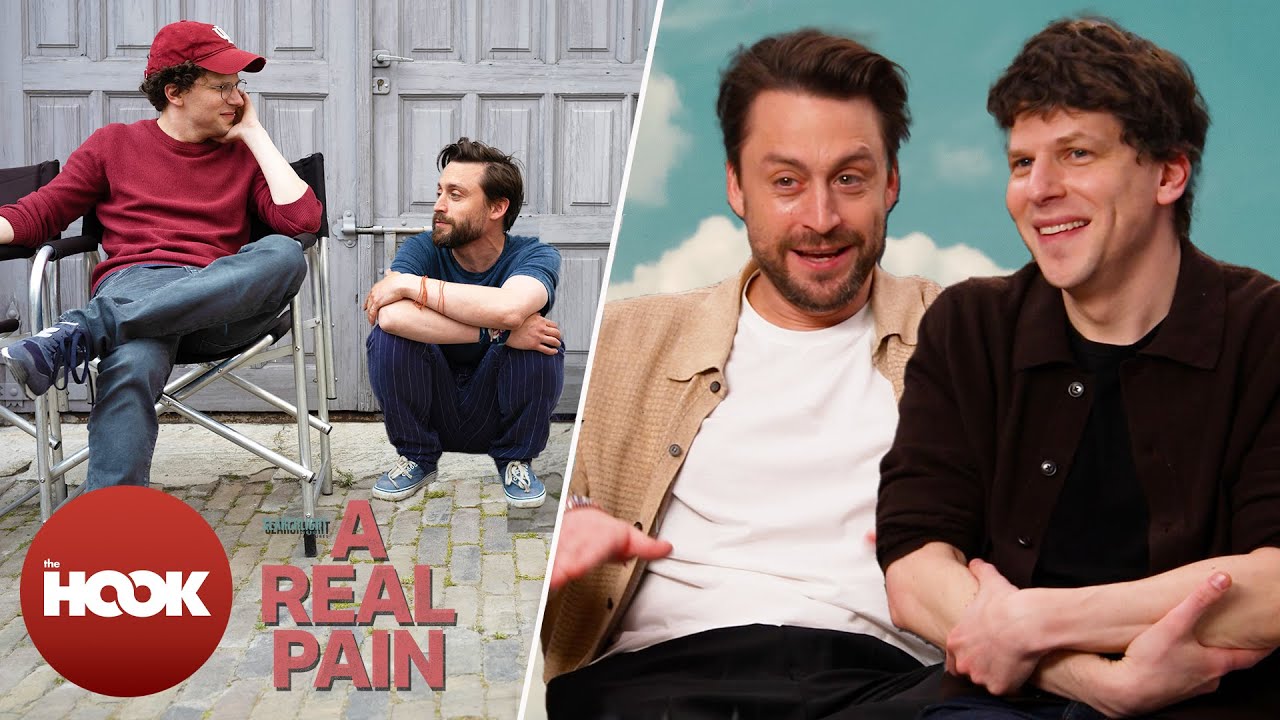 Kieran Culkin & Jesse Eisenberg Are Baffled By Interviewer's Succession T-Shirt @TheHookOfficial