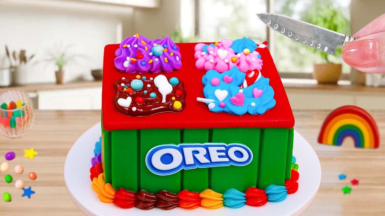 Tarta de Oreo en Miniatura con Decoración de Jardín 🌼🍪 | ASMR Satisfactorio 💖 Mini Cake Rainbow
