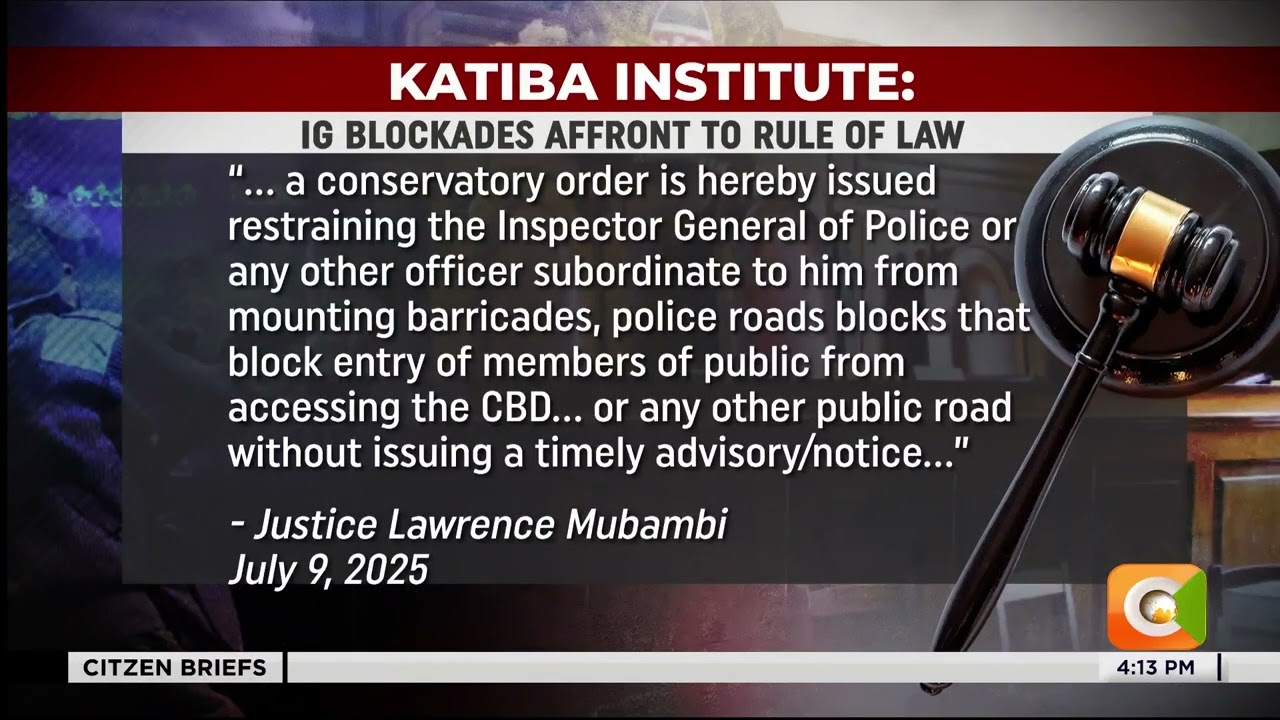 Katiba Institute подает в суд из-за перекрытия дорог перед протестами