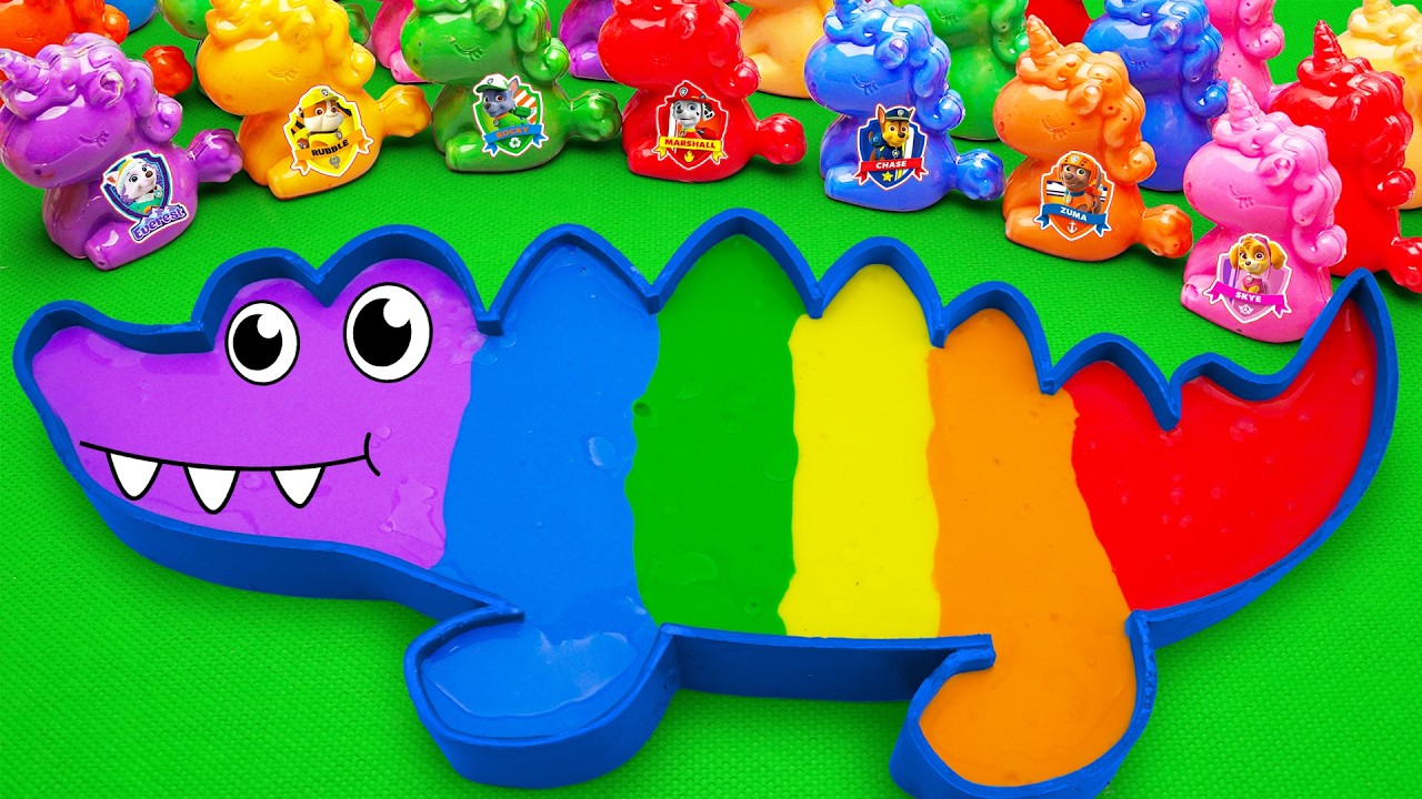 ASMR Satisfying Video🌈 How To Make Rainbow Crocodile by Mixing SLIME in CLAY Coloring Bathtub