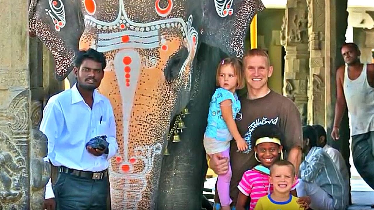 Riding an Elephant, Kanchipuram, Tamil Nadu, Southern India