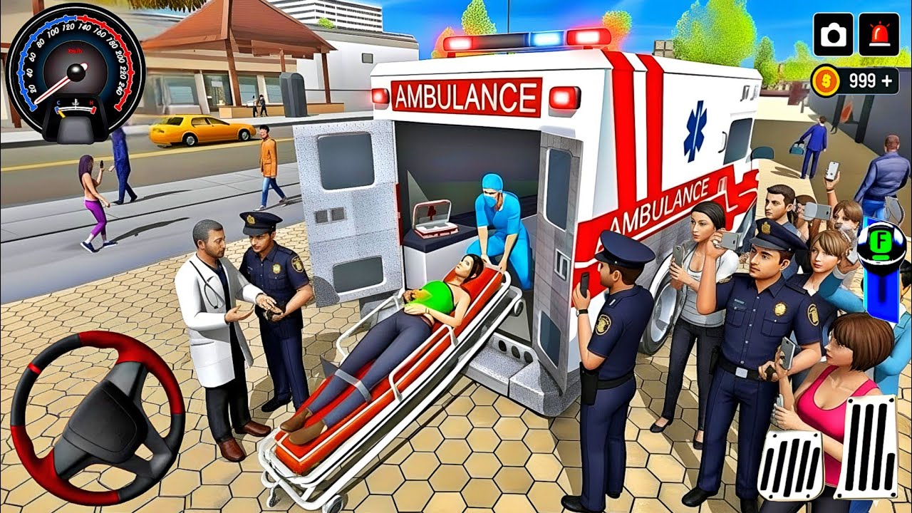 Ambulance City Rescue Simulator - 911 US Emergency Ambulance Driving 3D -Android Gameplay Police Car
