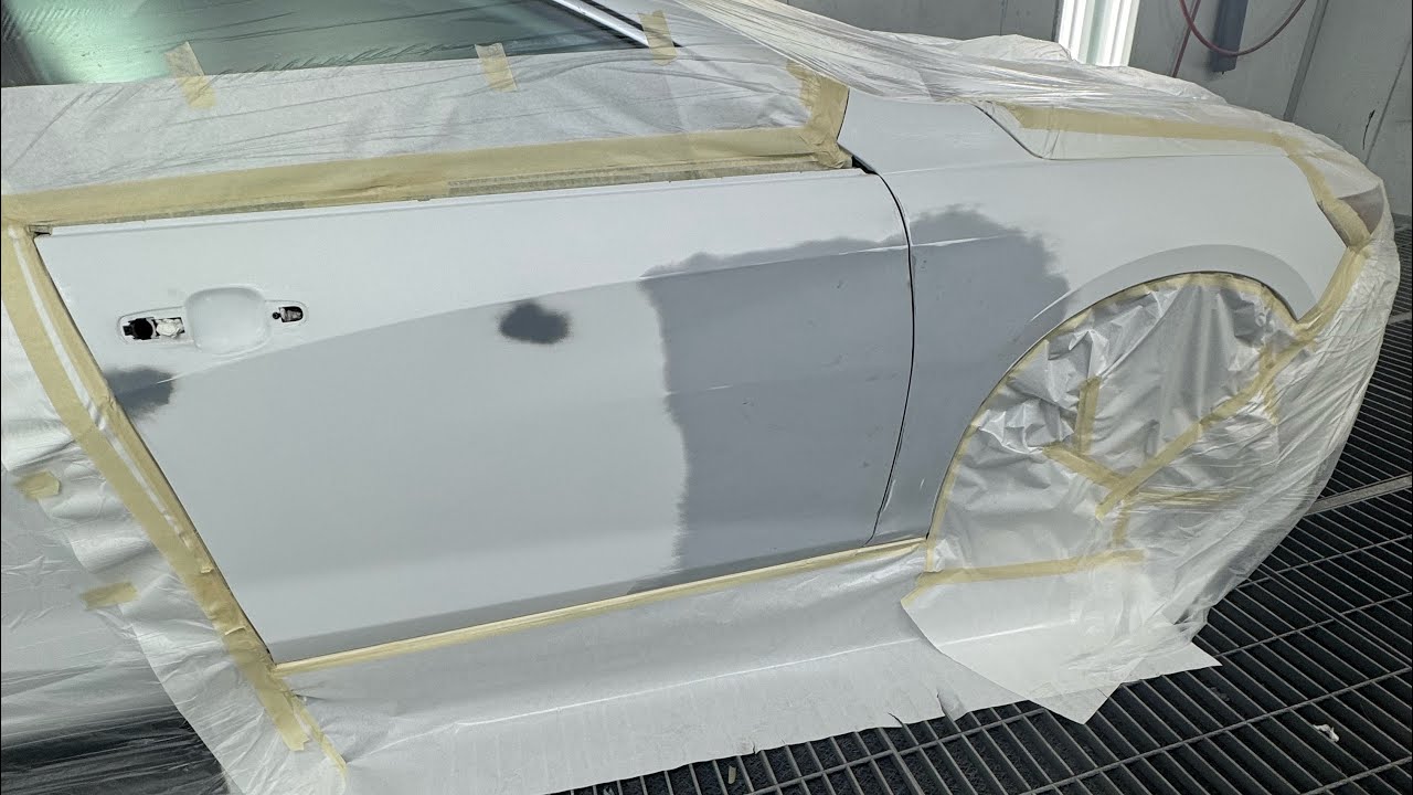 Chevrolet Malibu White &ndash; Full Paint Process | Masking to Clear Coat Finish 🔥