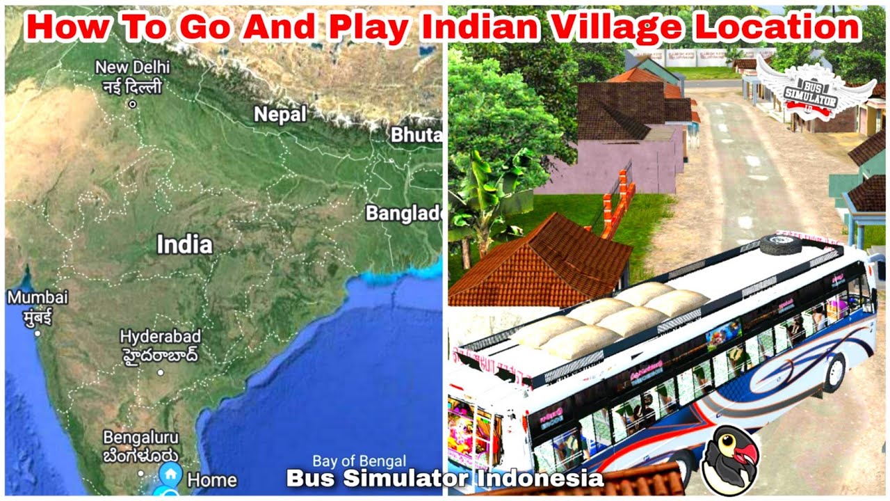 🤩How💯 To Go And Play Indian Village Location In Bus Simulator Indonesia V3.7.1