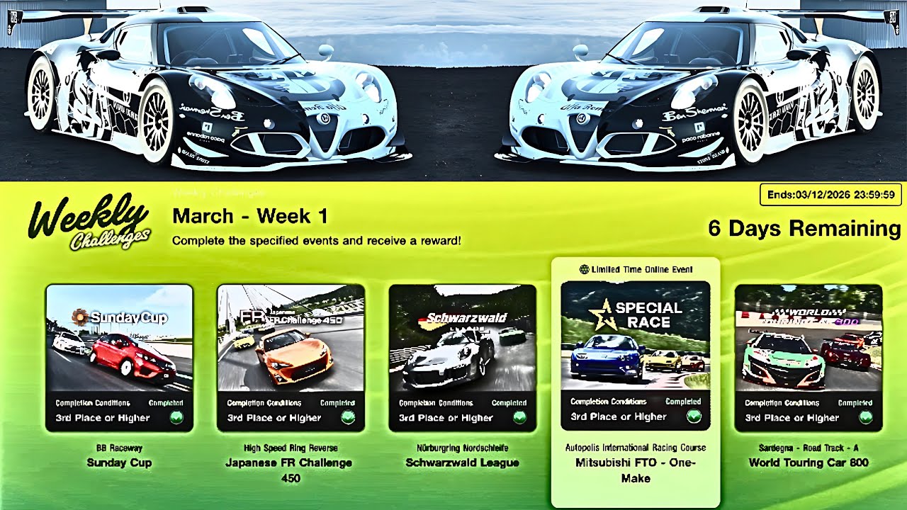 GT7|Weekly Challenges|March week 1|V1.67