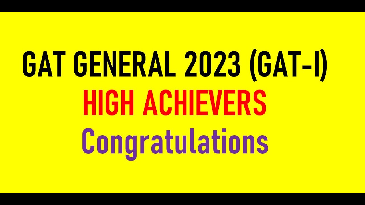 NTS GAT General High achievers - GAT-I