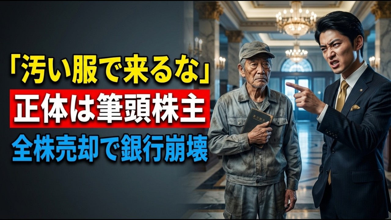 「そんな汚らしい格好では対応できかねます」若手銀行員に見下され長時間待たされた老人―直後、スマホ取り出し「この銀行の株30%、3000億円を放出する」と指示した瞬間、頭取が土下座#泣ける話 #感動