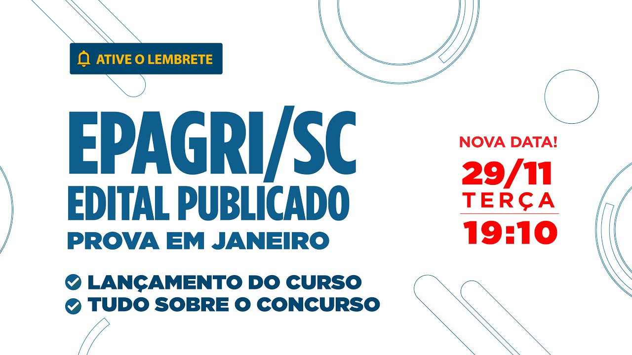 Live: EPAGRI 2022 - Tudo sobre o concurso!
