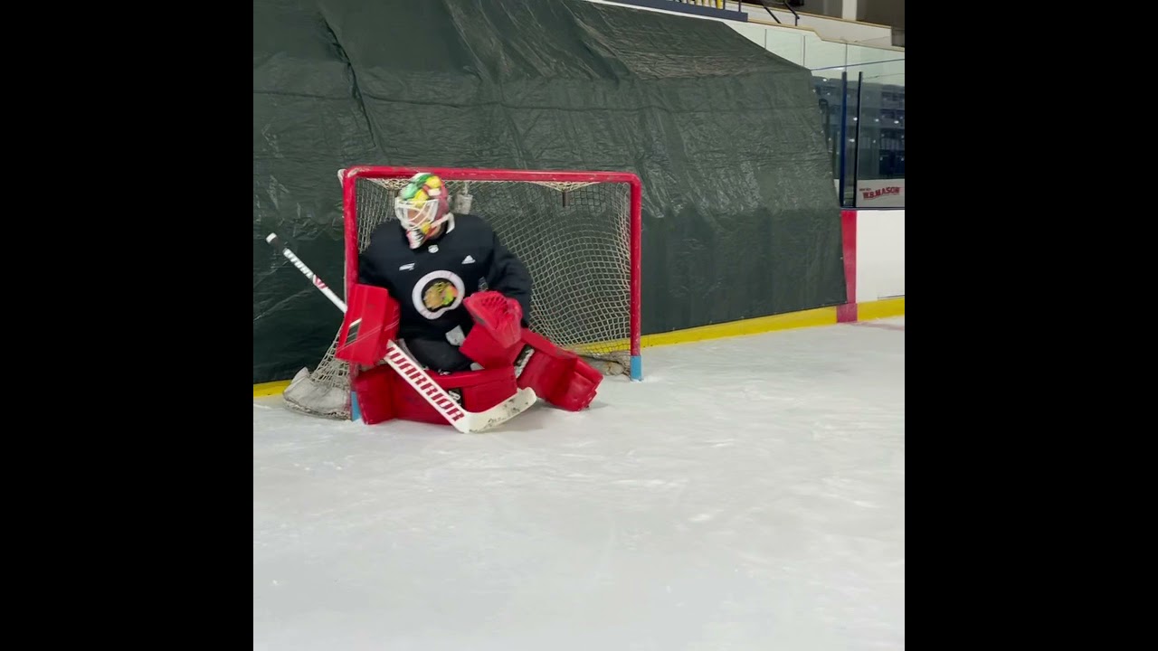 Collin Delia of The Chicago Blackhawks getting in some smother work! #GetBetter