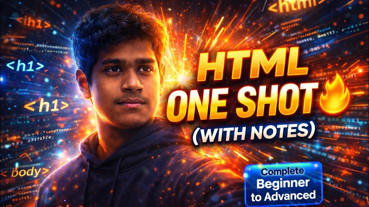 HTML Full Course in One Video 🔥 | HTML A to Z One Shot (With Notes) | Beginners to Advanced