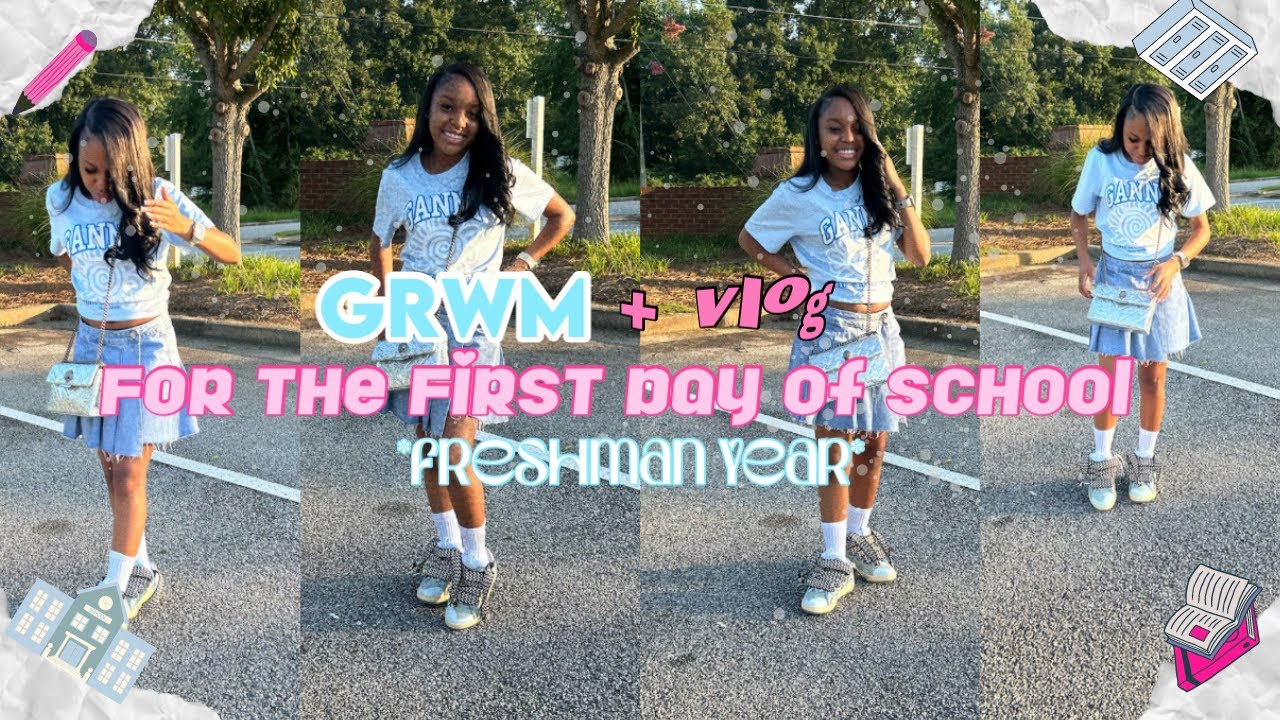 GRWM FOR THE FIRST DAY OF SCHOOL + Vlog | Freshman Year|