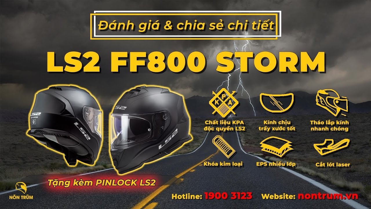 LS2 FF800 Storm (tặng PINLOCK) - Mẫu Fullface gây 
