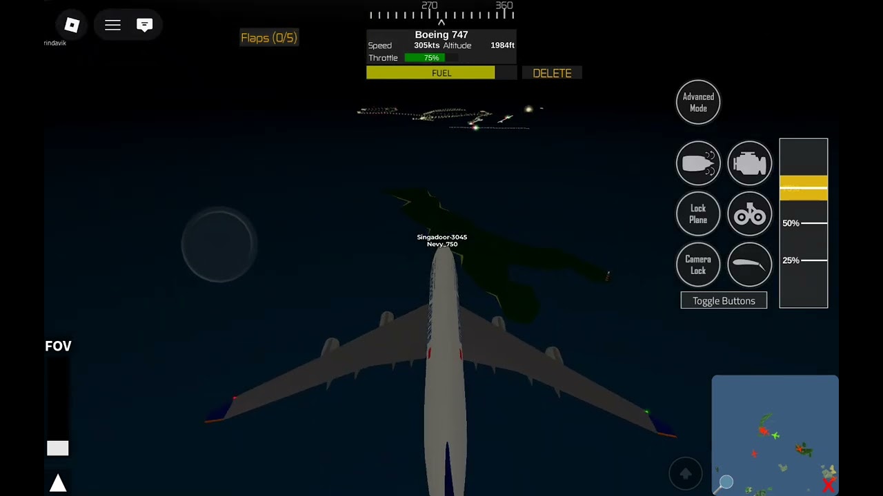 Pilot training simulator Singapore Airlines 747