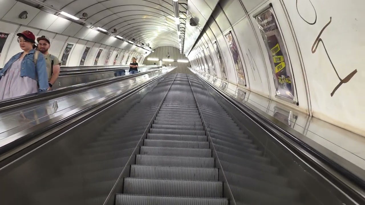 Metro station Náměstí Míru - stairs up (Prague)