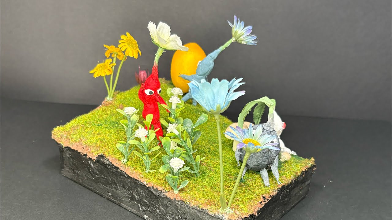 Making a Pikmin Diorama with Airdry Clay | Calm Diorama Build