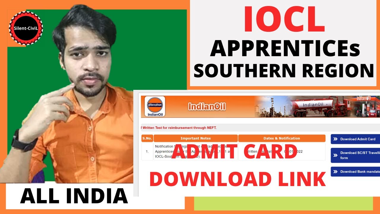 IOCL SOUTHERN REGION APPRENTICESHIP ADMIT CARD DOWNLOAD | IOCL Apprentices Admit Card Download Link