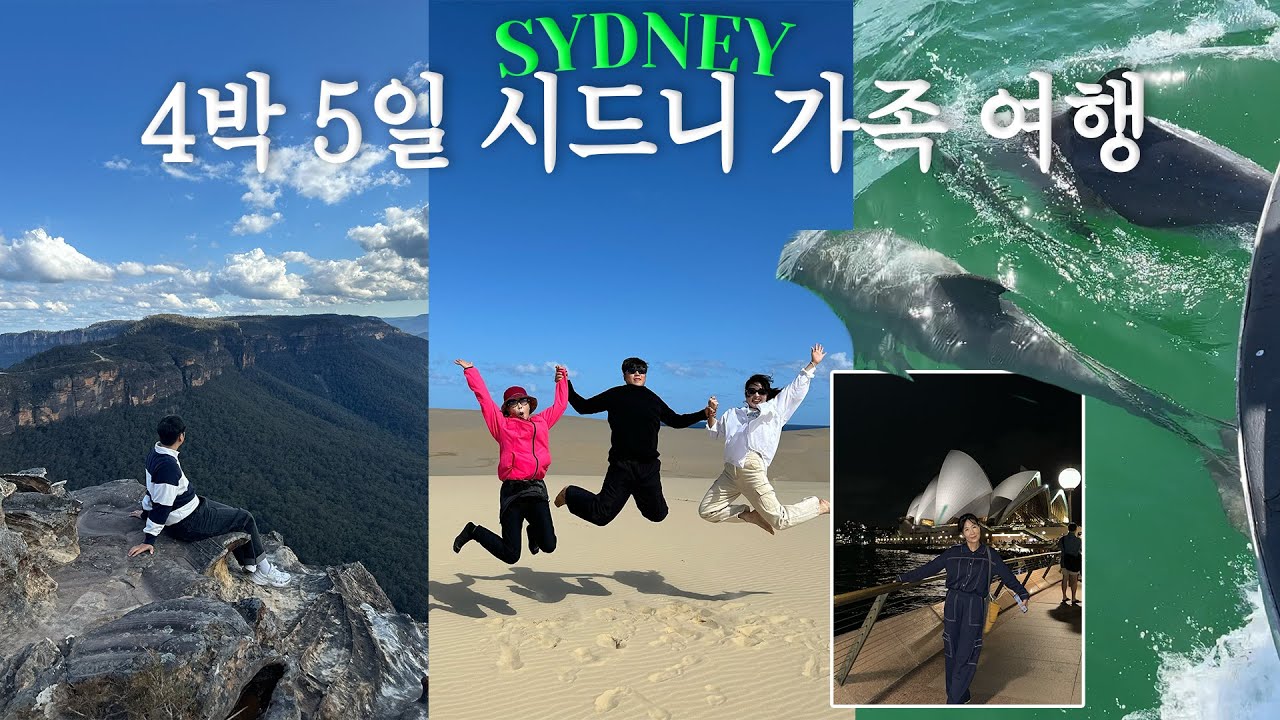 30분 알찬 4박 5일 시드니 가족여행 vlog | 돌핀 투어 후 사막 썰매타기! 블루마운틴 여행 투어 추천!