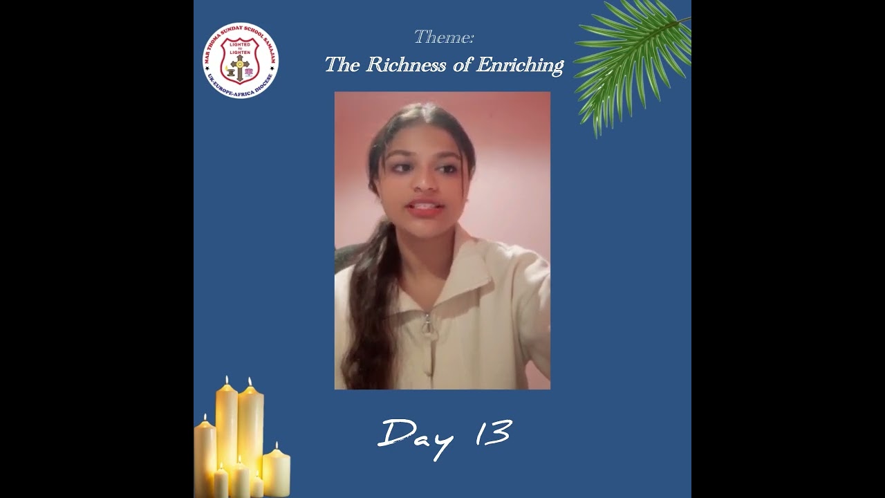 Daily Lenten Meditation | Day 13 | Nathania Elza Shaji | Young Adult, Sehion MTC