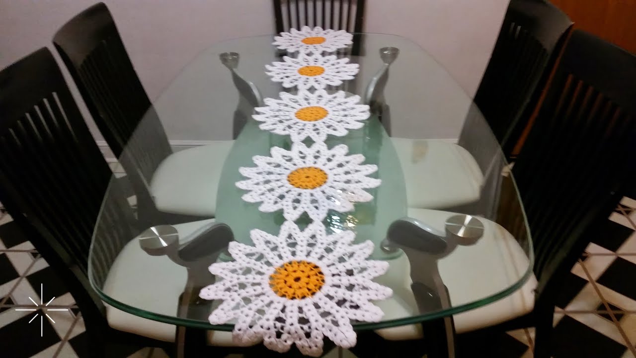 Margaritas 🌼 camino de mesa #1 en crochet  #LasMaravillasdelCrochet #ganchillo