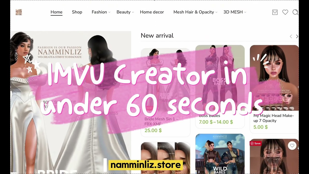 #How to be an IMVU Creator in under 60 seconds ⏱️ #namminliz