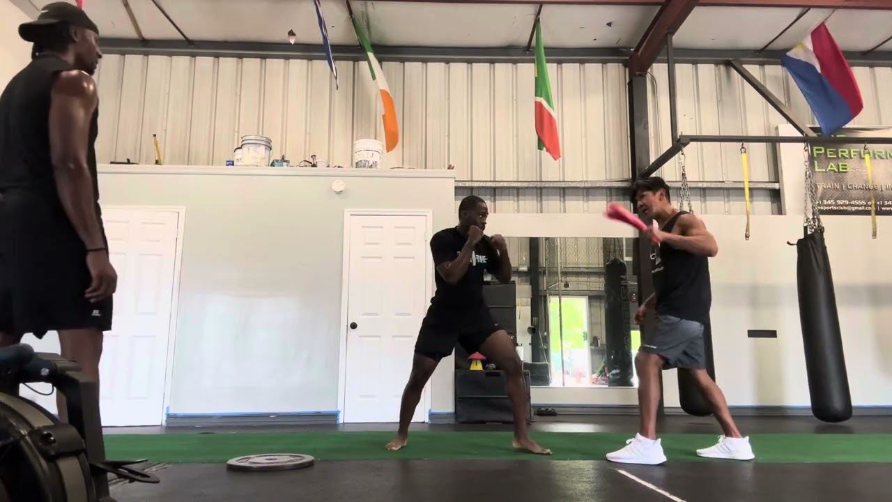 Jab on the target paddle