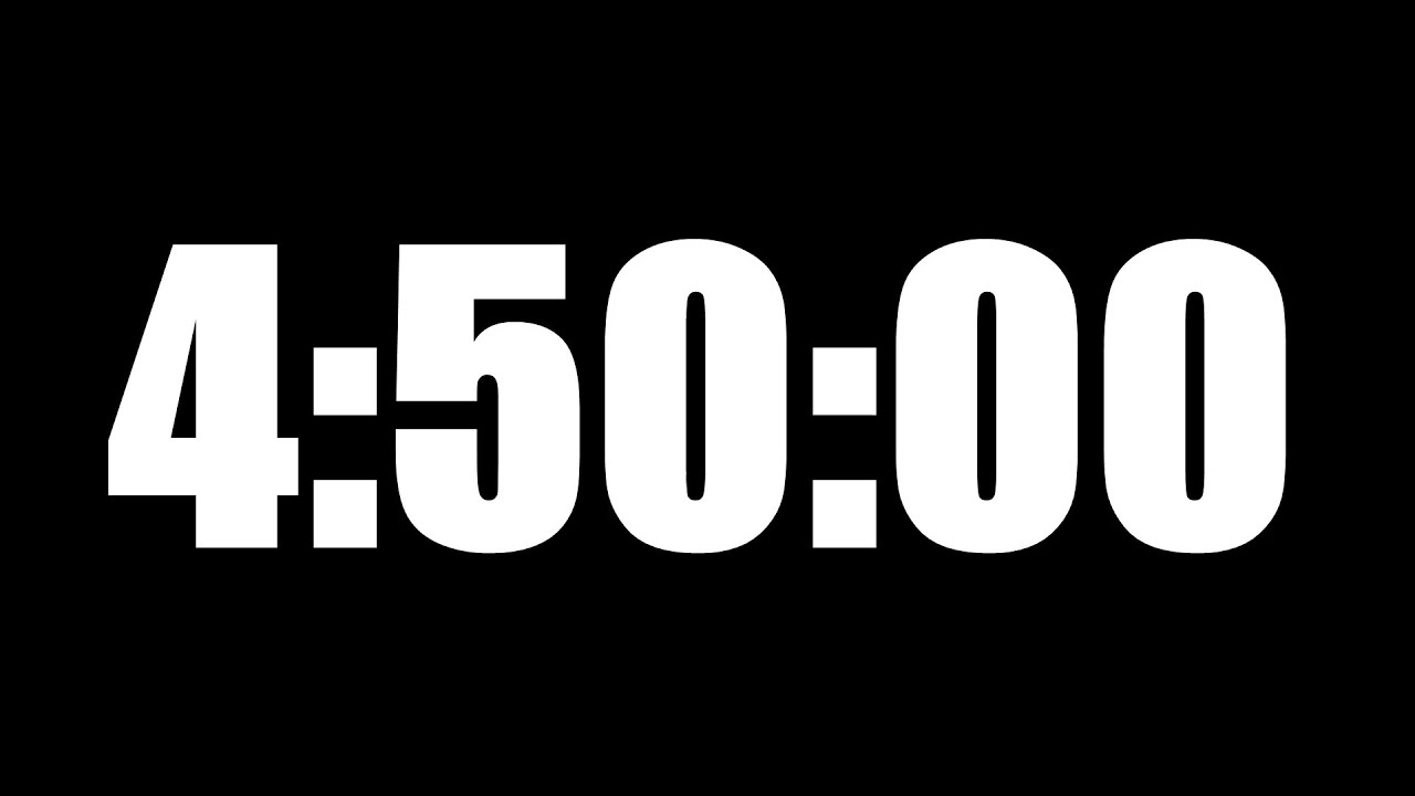4 HOUR 50 MINUTE TIMER &bull; 290 MINUTE COUNTDOWN TIMER ⏰ LOUD ALARM ⏰