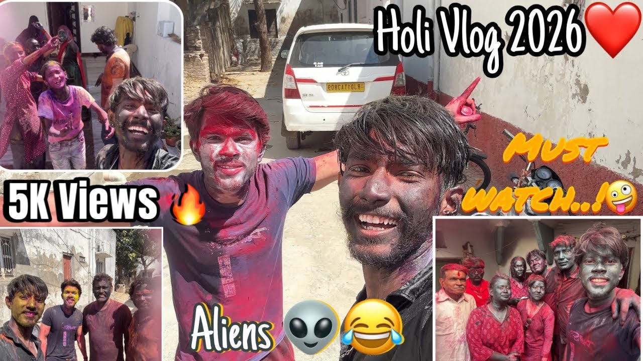 Special Holi Vlog with family..!❤️ sbko bhoot bnadiya..! 👻😂 