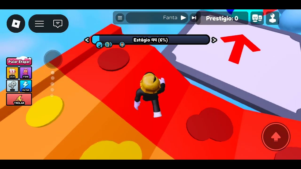 Eu jogando mega parkour no Roblox