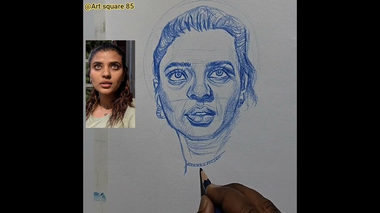 portrait Drawing with one pencil // How to draw a portrait step by step 
