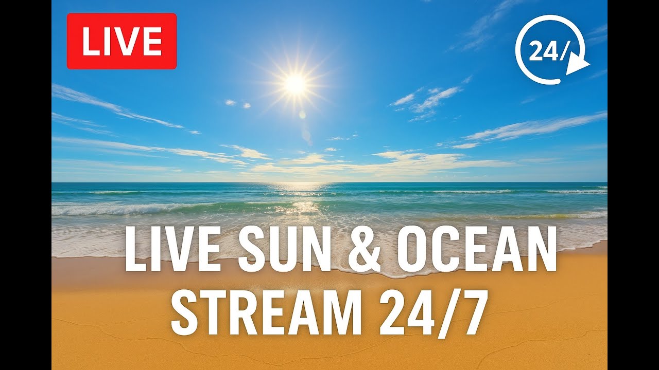 🌴Infinite Live Ocean View | Relaxing Waves & Sunshine | Chill Beach Ambience | Stream | NO ADS!