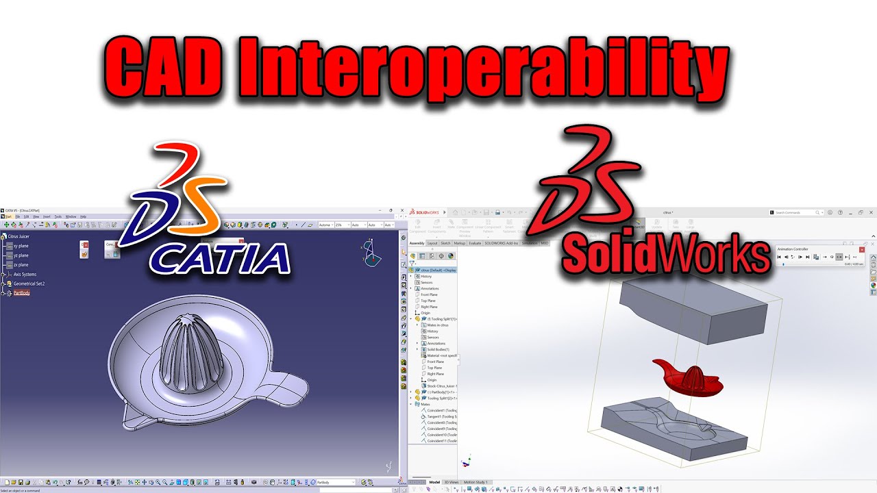 Совместимость САПР CATIA с инструментами SolidWorks: раздельное проектирование литьевых форм #cat...