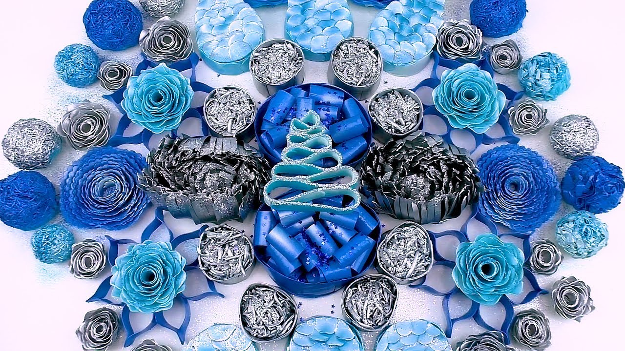 ASMR crushing soap boxes with curls. Dry soap roses and soap balls with glitter. Satisfying Video.