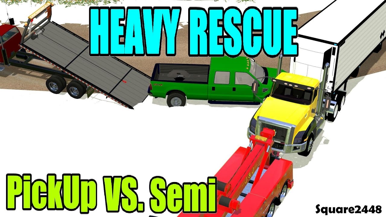 FS15: Heavy Rescue In The Snow - Pickup VS. Semi