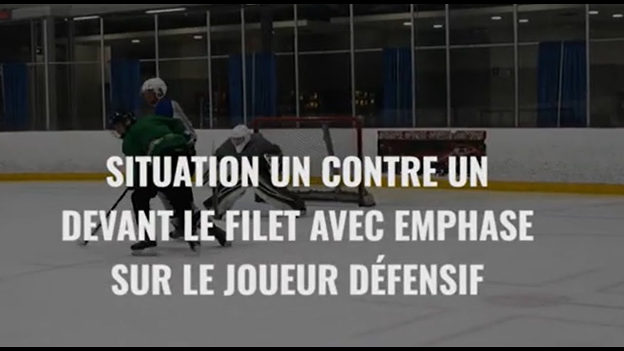 Exercice hockey - 1vs1 devant le filet, situation défensive