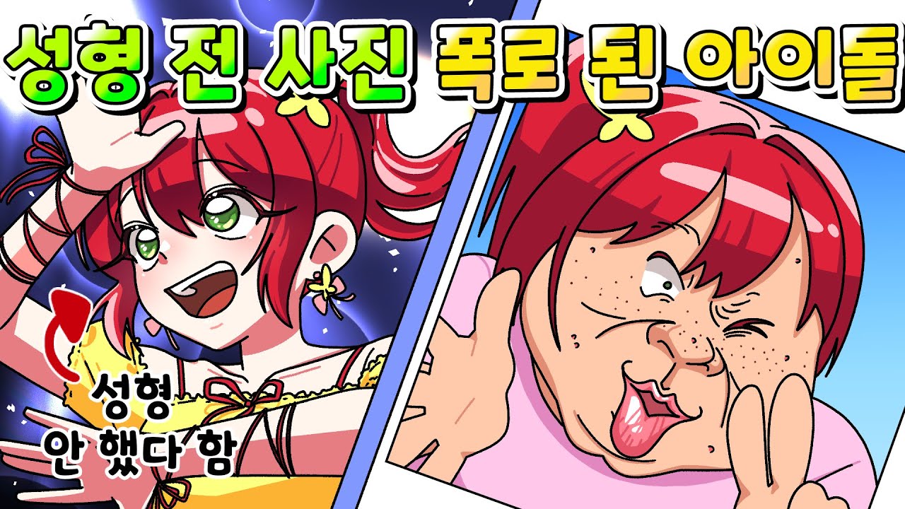 (사이다툰) 성형 안 했다고 했다가 역대급 성형 전 사진 폭로 된 아이돌의 최후 /MOAㅏ보기/영상툰/썰툰/