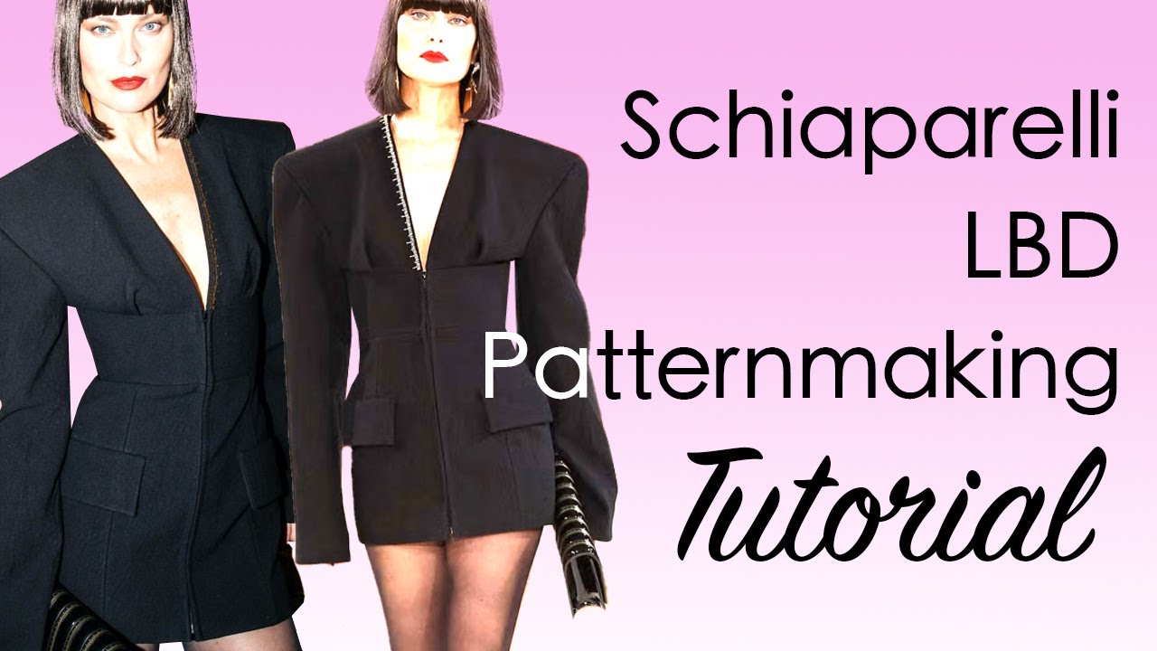 @SCHIAPARELLI LITTLE BLACK DRESS PATTERNMAKING TUTORIAL | LA MODÉLISTE